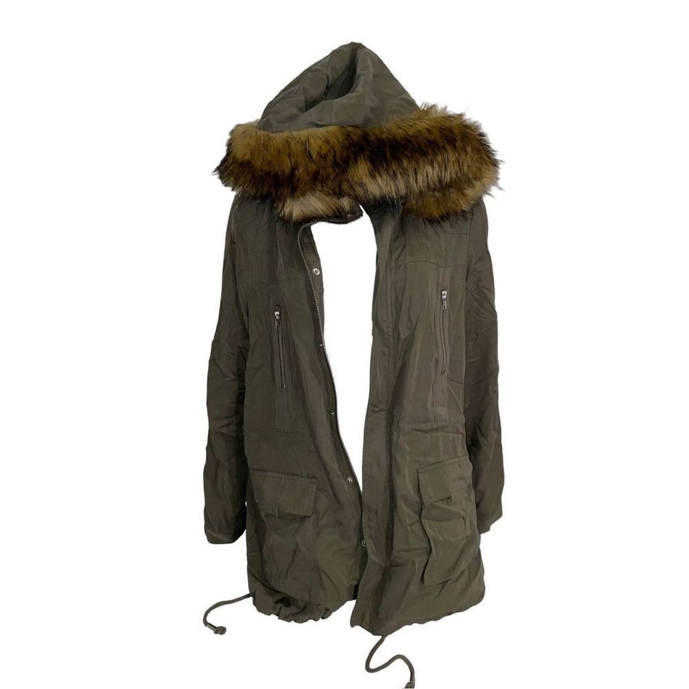 Market and spruce olive green hooded jacket size medium